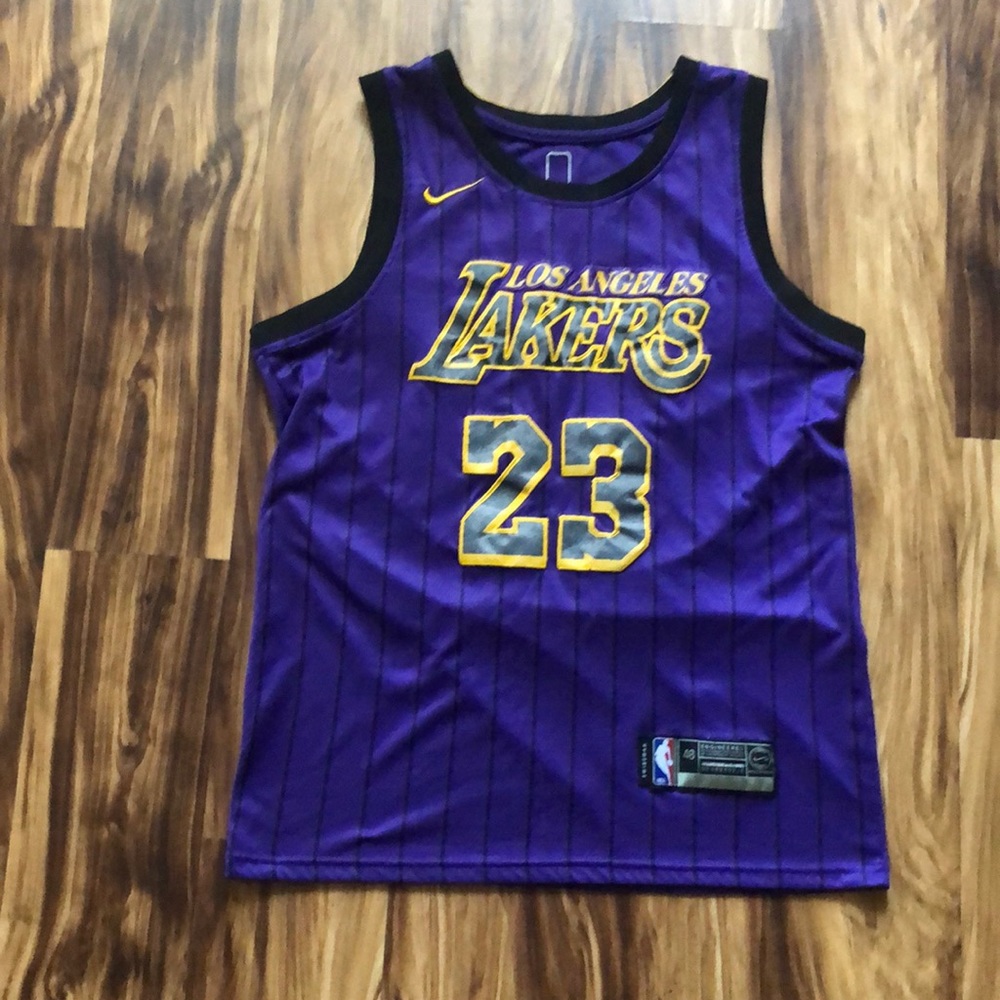 Nike LA Laker Lebron James #23 purple Jersey